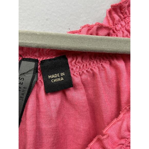 Nine West Dress Women’s Top Size Small Pink Smock Elastic Waist Pearl snap - Picture 5 of 8